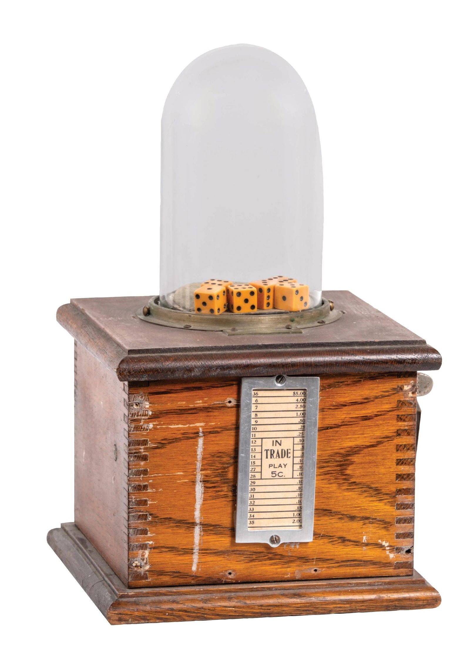 EARLY 5¢ DICE POPPER CIGAR TRADE STIMULATOR (1 of 5)