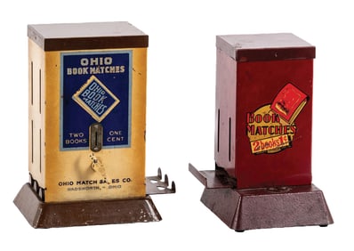 PAIR OF NORTHWESTERN BOOK MATCH VENDING MACHINES
