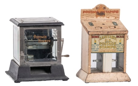 PAIR OF STAMP VENDING MACHINES