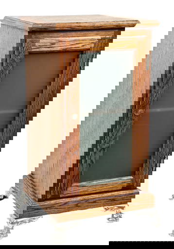 Contemporary Oak Slot Machine Stand W/ Glass Front