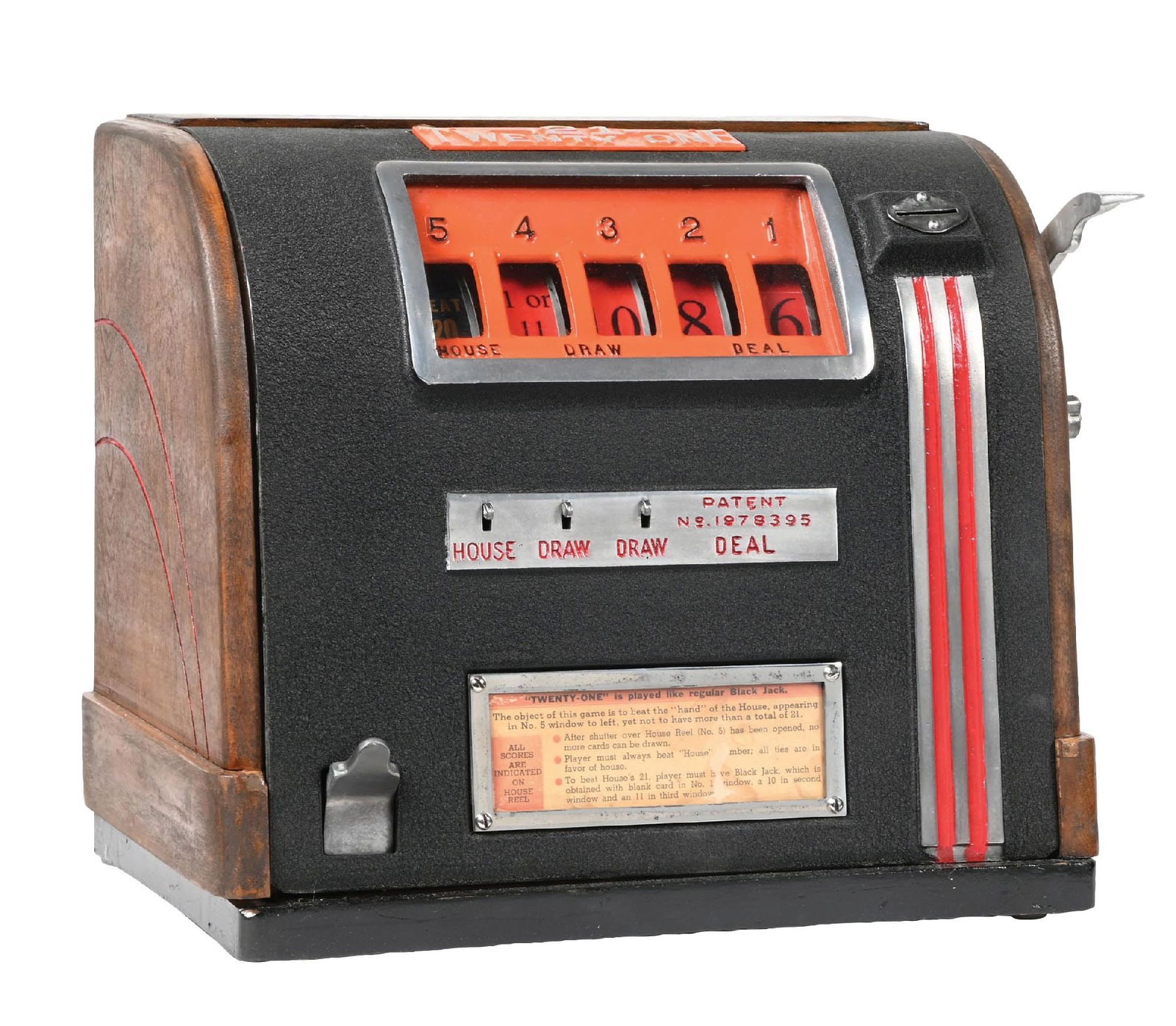 5¢ GROETCHEN TWENTY ONE POKER TRADE STIMULATOR (1 of 6)