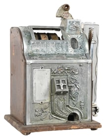 5¢ MILLS NOVELTY CO. POINSETTIA PROJECT SLOT MACHINE W/ SIDE VENDOR