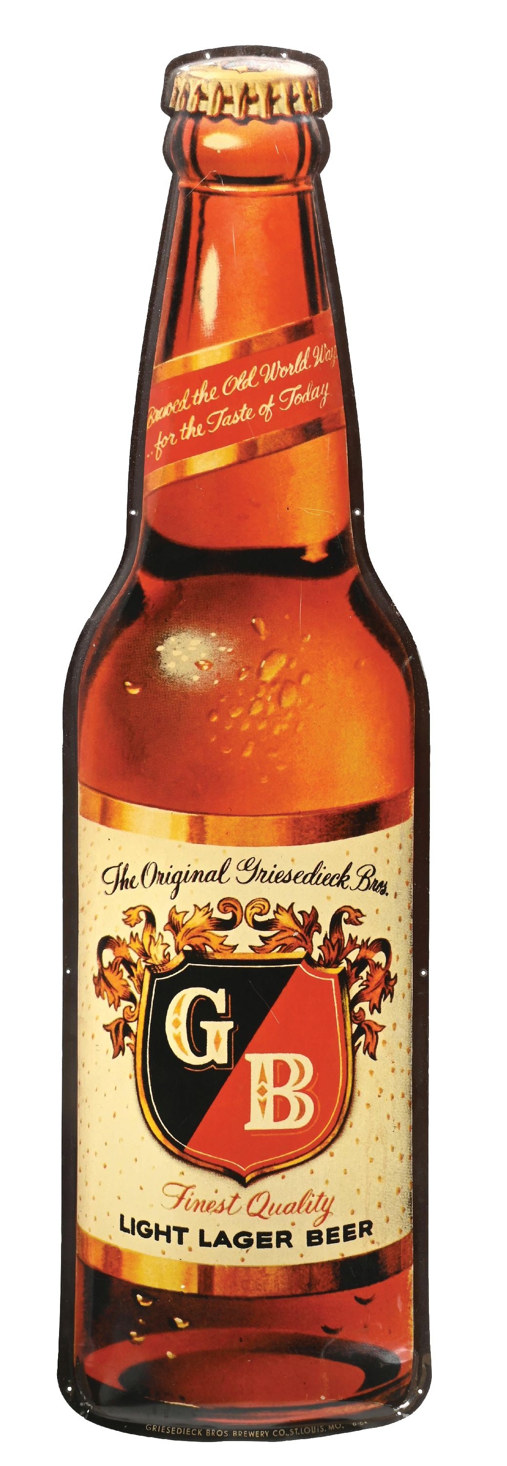 GRIESEDIECK DIE-CUT BOTTLE SIGN