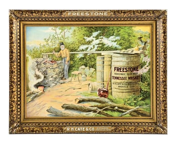 SELF-FRAMED FREESTONE TENNESSEE WHISKEY ADVERTISEMENT