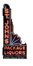 ST. JOHNS PACKAGE LIQUORS NEON SIGN