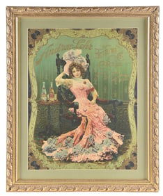 ANDREW LOHR BEER BOTTLING COMPANY SIGN W/ BEAUTIFUL WOMAN GRAPHIC.