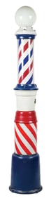 BEARDSLEY MFG. CO. FLOOR MOUNTED BARBER POLE