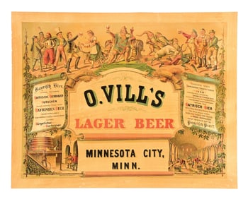 O. VILL'S LAGER BEER POSTER W/ BREWERY GRAPHICS