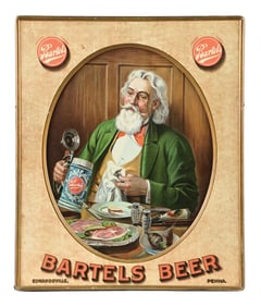 BARTELS BEER SIGN W/ MAN & STEIN GRAPHIC