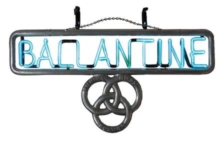 BALLANTINE BEER WINDOW-HANGING NEON SIGN
