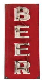 BUDWEISER "BEER" PORCELAIN NEON SIGN