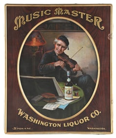 MUSIC MASTER WASHINGTON LIQUOR COMPANY SIGN