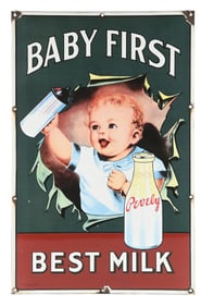 BABY FIRST BEST MILK SIGN W/ BABY & BOTTLE GRAPHIC