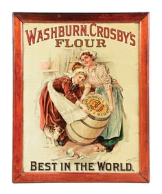 WASHBURN, CROSBYS FLOUR SIGN W/ WOMEN GRAPHIC.