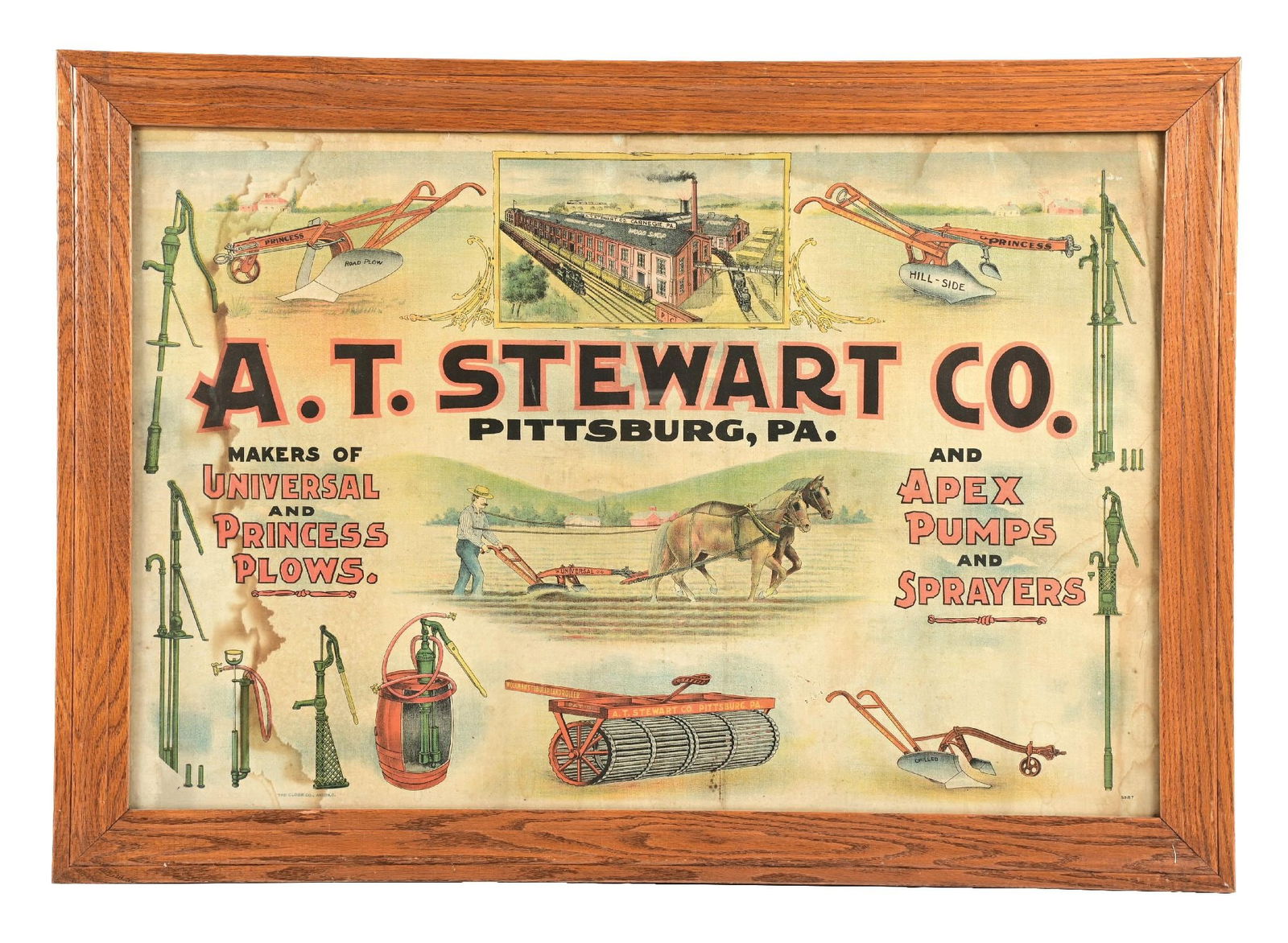 A. T. STEWART CO. PLOWS, APEX PUMPS & SPRAYERS CANVAS SIGN (1 of 4)