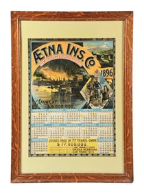 1896 AETNA INSURANCE COMPANY CALENDAR.
