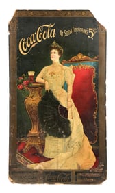 IMPRESSIVE COCA-COLA SIGN W/ LILLIAN NORDICA GRAPHIC