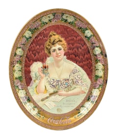 1903 COCA-COLA SERVING TRAY W/ HILDA CLARK GRAPHIC