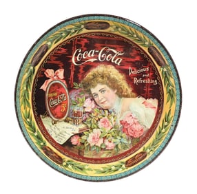 1901 COCA-COLA SERVING TRAY W/ HILDA & ROSES GRAPHIC
