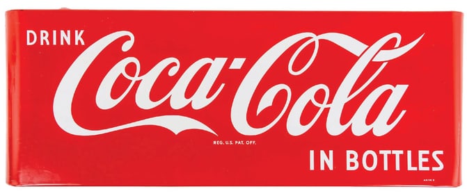 DRINK COCA-COLA IN BOTTLES PAINTED METAL SLED SIGN