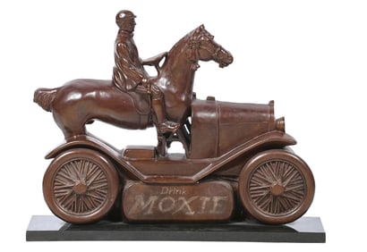 PHENOMINAL "DRINK MOXIE" BRONZE AVERTISING DISPLAY