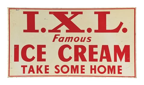 I. X. L. FAMOUS ICE CREAM FLANGE SIGN
