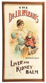 DR. J. H. MCLEAN'S LIVER AND KIDNEY BALM LARGE FRAMED ADVERTISEMENT