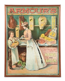 ARMOURS STAR HAMS & BACON SIGN.