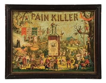 PERRY DAVIS PAIN KILLER SIGN W/ BOTTLE GRAPHIC
