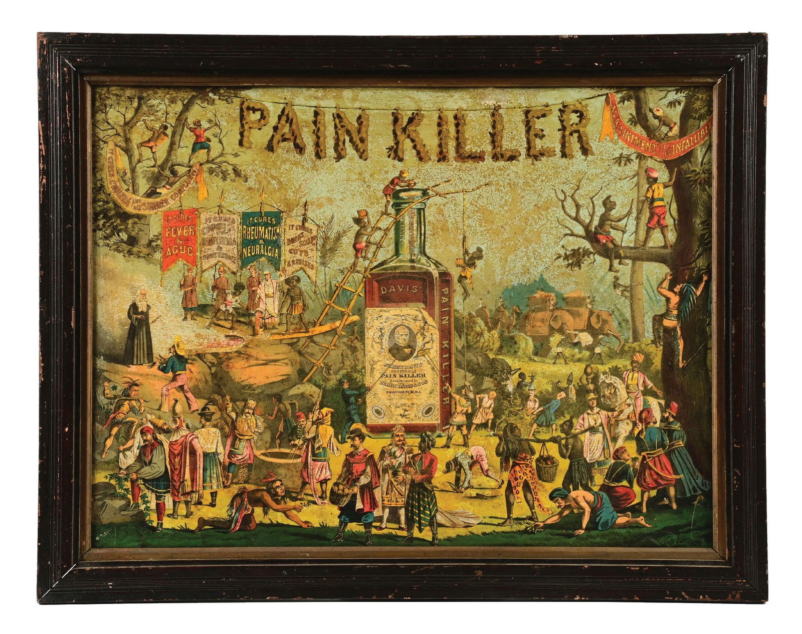 PERRY DAVIS PAIN KILLER SIGN W/ BOTTLE GRAPHIC (1 of 2)