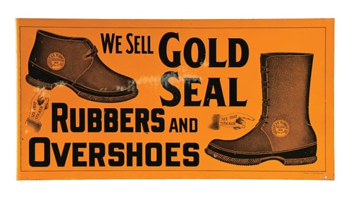 GOLD SEAL RUBBERS AND OVERSHOES FLANGE SIGN