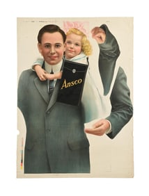 ANSCO PRINTER PROOF LITHOGRAPH W/ FATHER-DAUGHTER GRAPHICS