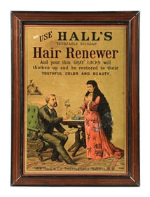 HALL'S HAIR RENEWER SIGN