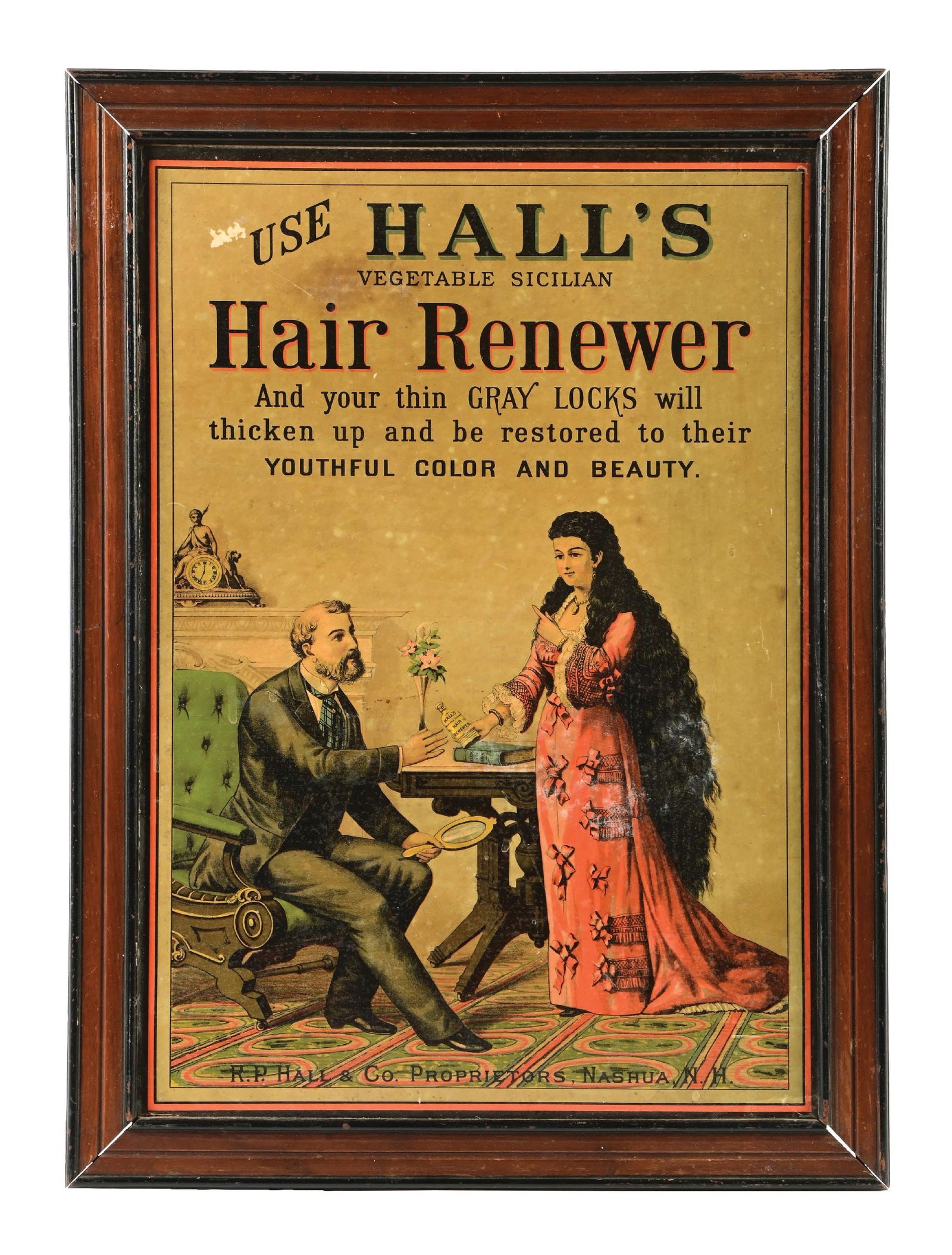 HALL'S HAIR RENEWER SIGN (1 of 2)