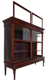 LARGE MAHOGANY COUNTRY STORE DISPLAY CASE