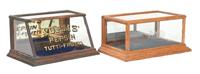 PAIR OF COUNTERTOP CHEWING GUM DISPLAY CASES