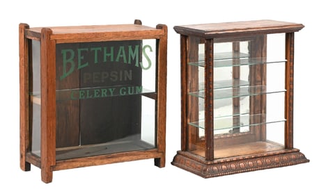 PAIR OF COUNTERTOP CHEWING GUM DISPLAY CASES