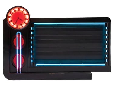 ART DECO NEON THEATER CLOCK AND MENU BOARD