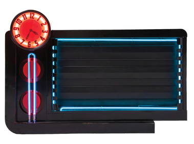 ART DECO NEON THEATER CLOCK AND MENU BOARD (1 of 3)