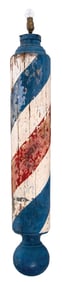 HAND PAINTED WOODEN BARBER POLE
