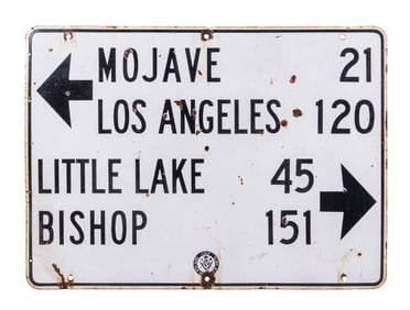 CALIFORNIA HIGHWAYS DEPARTMENT SINGLE-SIDED PORCELAIN SIGN