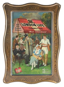 LONDON LIFE CIGARETTES SIGN W/ PICNIC SCENE GRAPHIC
