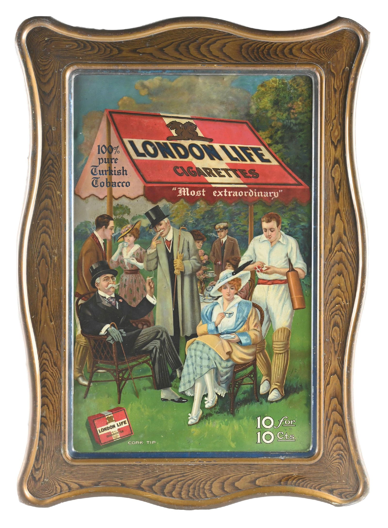 LONDON LIFE CIGARETTES SIGN W/ PICNIC SCENE GRAPHIC (1 of 2)