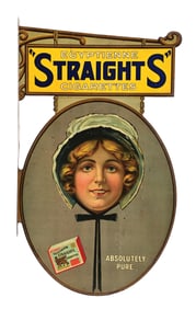 EGYPTIENNE STRAIGHTS FLANGE SIGN W/ WOMAN GRAPHIC.