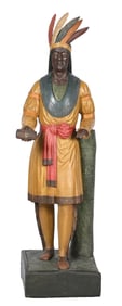 LARGE CIGAR STORE AMERICAN INDIAN FIGURE ATTRIBUTED TO THOMAS BROOKS