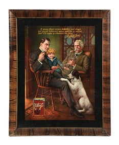 VELVET TOBACCO SIGN W/ DOG GRAPHIC.