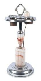FLOOR-LIGHTED SMOKING STAND AND ASHTRAY