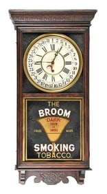 THE BROOM SMOKING TOBACCO WALL CLOCK