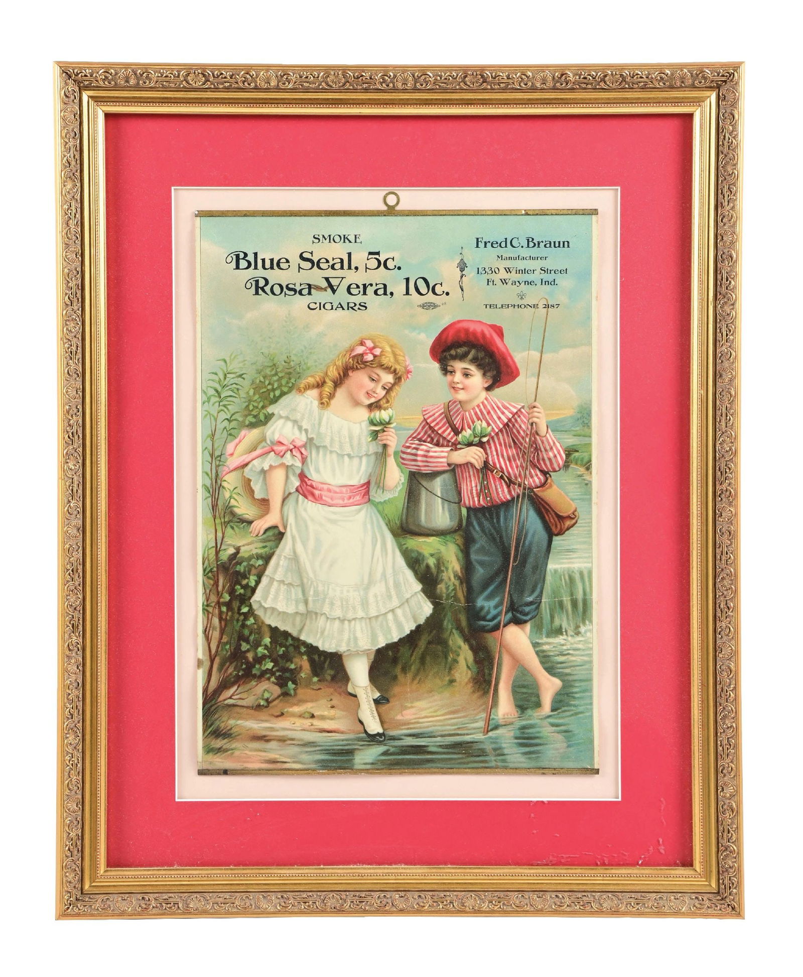 10¢ BLUE SEAL ROSA VERA CIGARS PAPER SIGN (1 of 2)