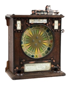 5¢ D.N. SCHALL IMPROVED HORSESHOE SINGLE WHEEL SLOT MACHINE